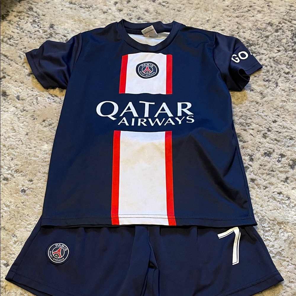 Kids PSG Soccer kit Jersey Set #7